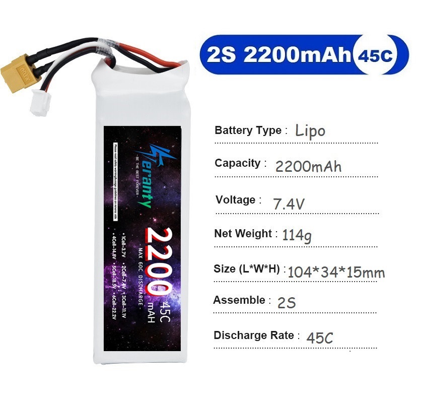 2PCS 7.4V Lipo 2S Battery 1500 - Drone Racing Battery 리뷰 및 가격