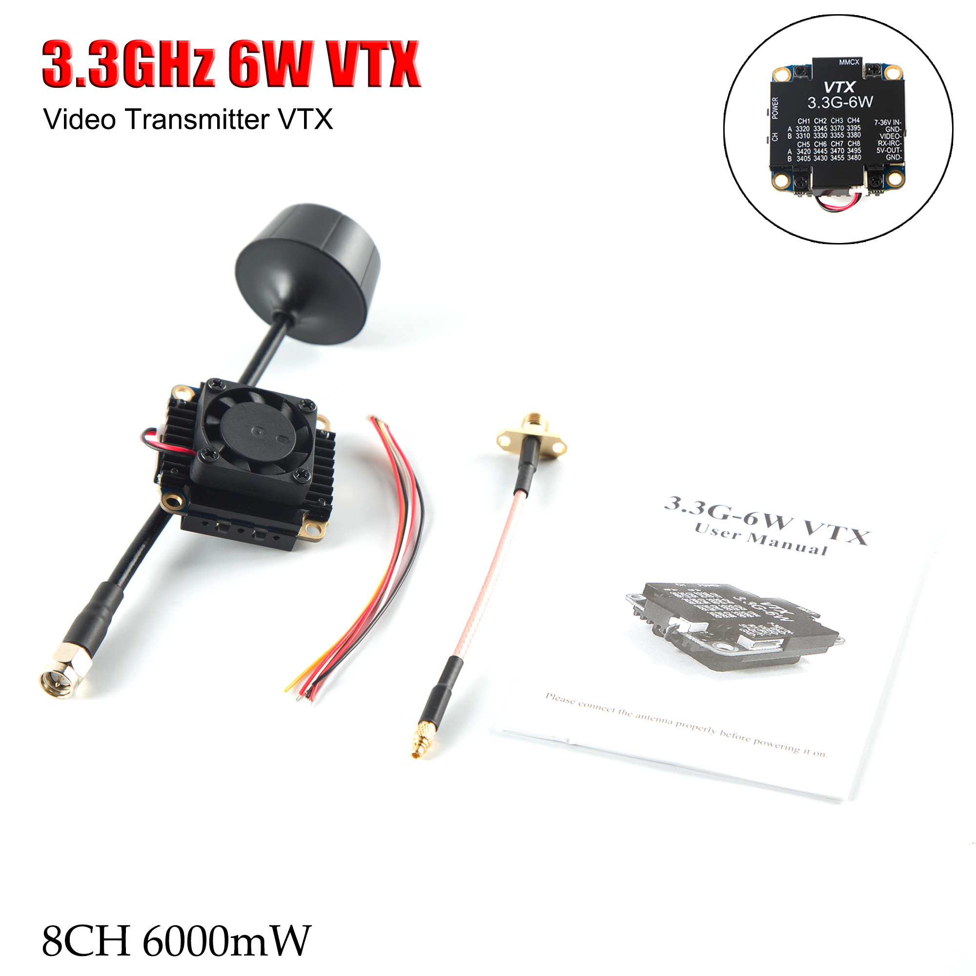 FPV Video Transmitter 3.3G 6W  - Drone Racing Transmitter 리뷰 및 가격