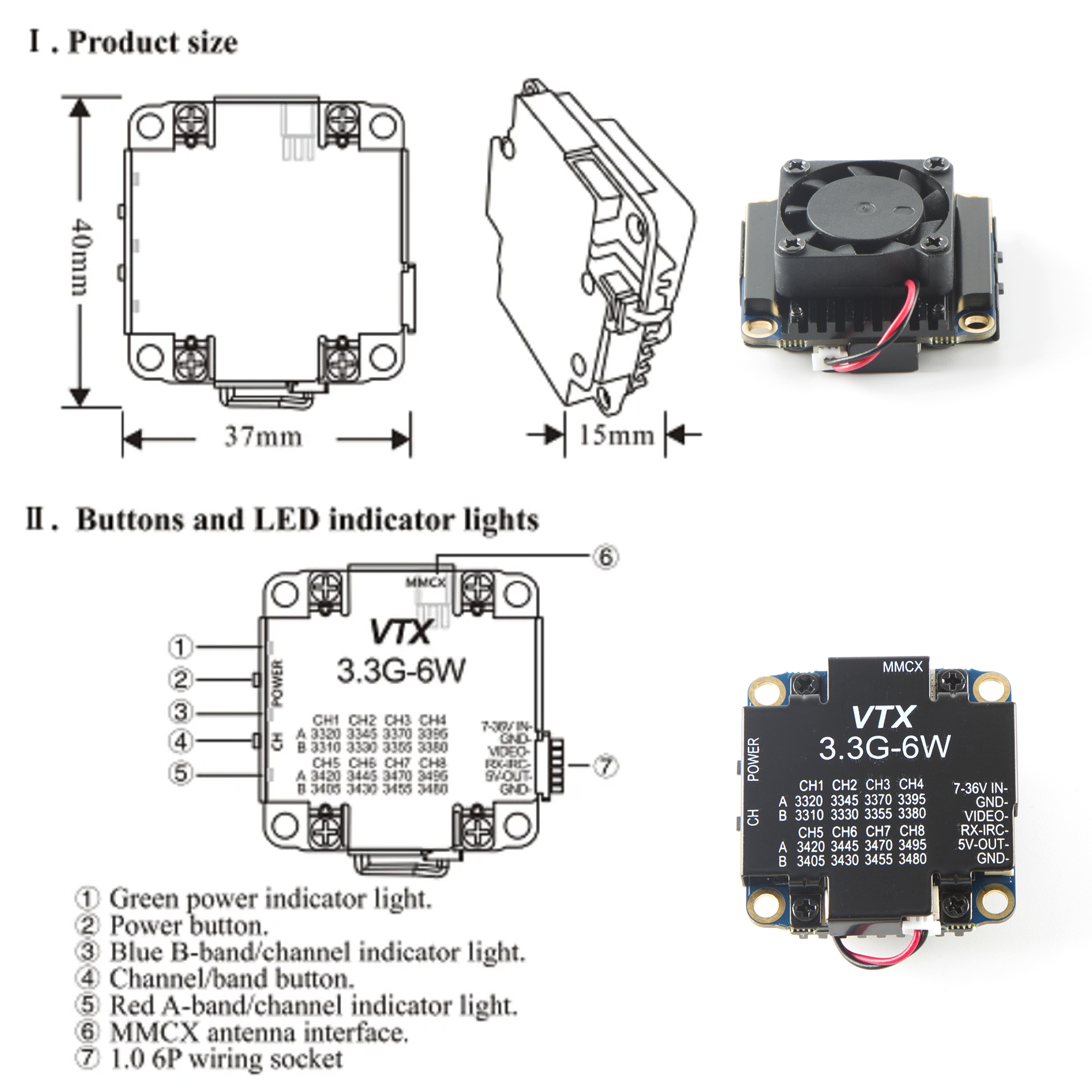 FPV Video Transmitter 3.3G 6W  - Drone Racing Transmitter 리뷰 및 가격